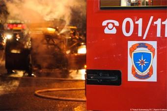 Ночью в Калининграде сгорел грузовик «Мерседес»