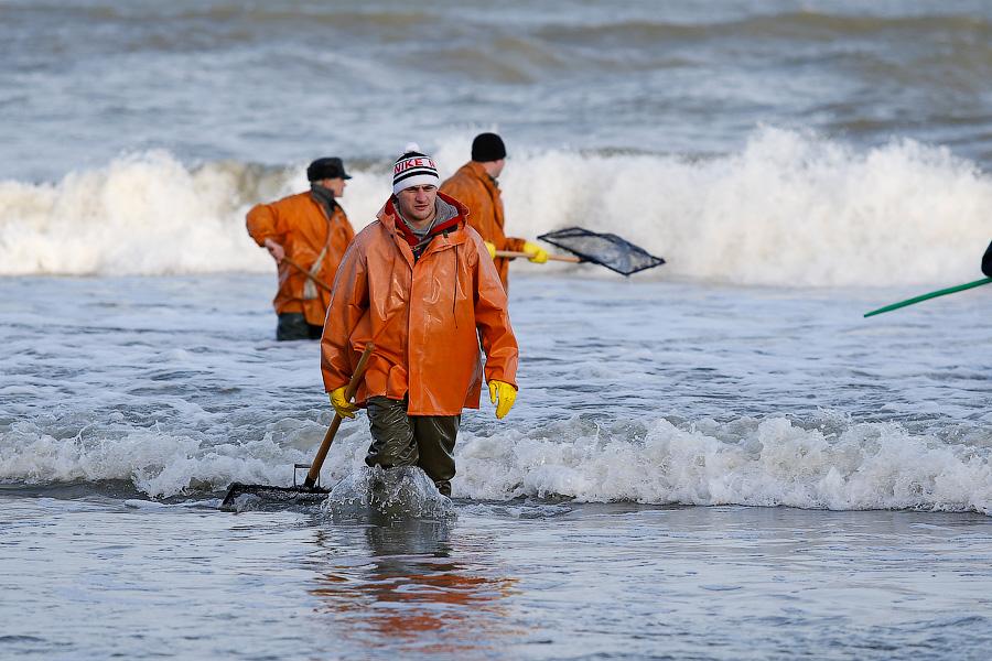 В набежавшую волну: как ловят янтарь на Балтике (фото)