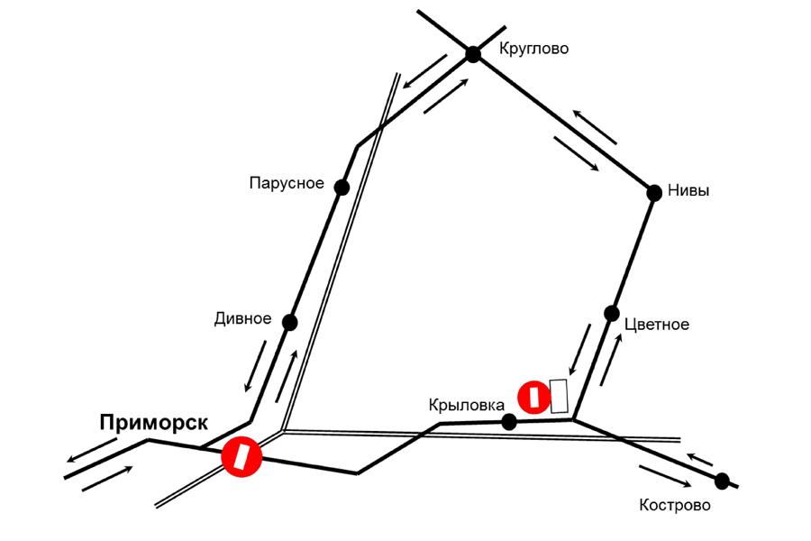 1 декабря перекрывается участок трассы «Калининград — Балтийск»