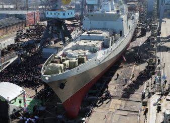 ПСЗ «Янтарь» спустил на воду новый фрегат для Черноморского флота