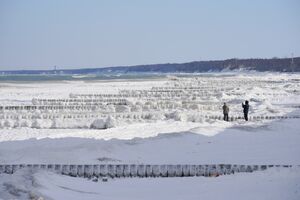 11 февраля: ледяной припай на побережье