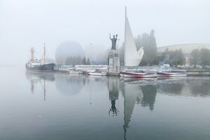 13 октября: туманное утро в Калининграде