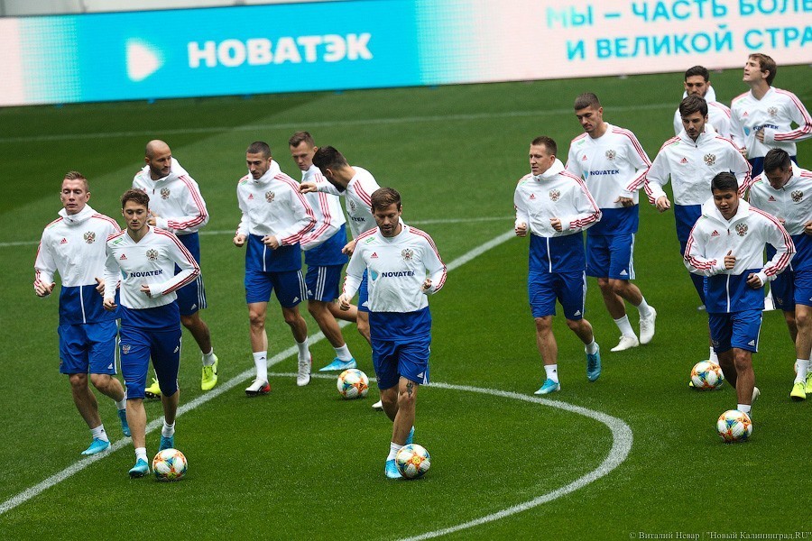 Сборная России по футболу провела тренировку на стадионе «Калининград» (фото)
