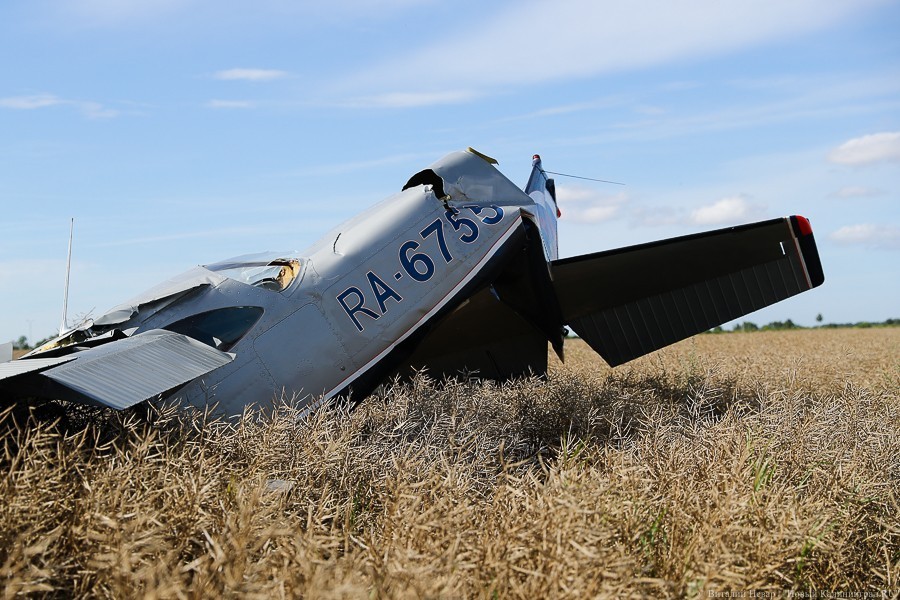 Авария спортивного самолёта под Калининградом. Фоторепортаж НК