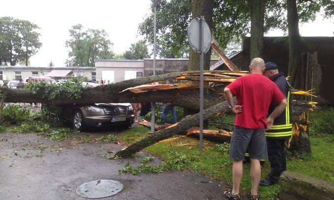 Шторм в Литве: на пляже Ниды ветер поднял в воздух коляску с ребенком (фото)