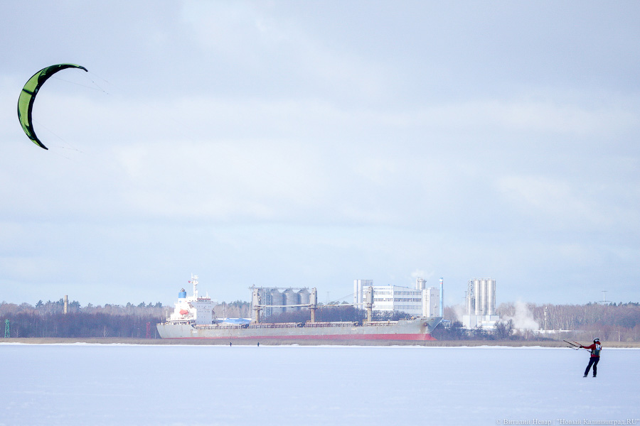 Сноукайтеры вышли на Калининградский залив. Посмотрите, как это красиво