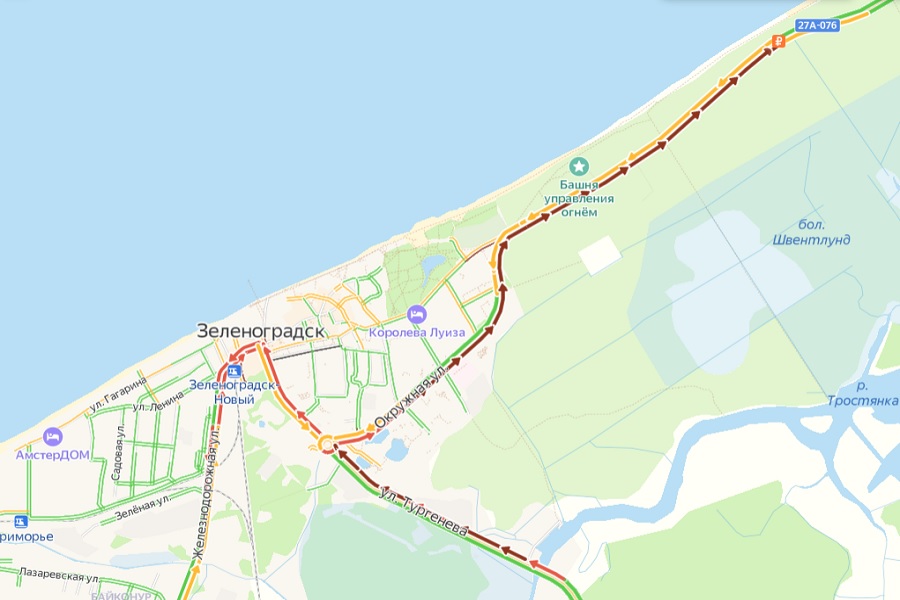 Пробка перед Куршской косой достигла 5 километров