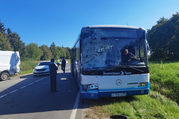 Момент ДТП под Ушаково попал на регистратор пассажирского автобуса (видео)