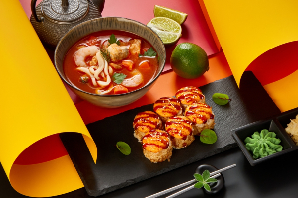 «Рыба Агонь»: заказывай на праздниках сеты роллов, комбообеды и топовые блюда