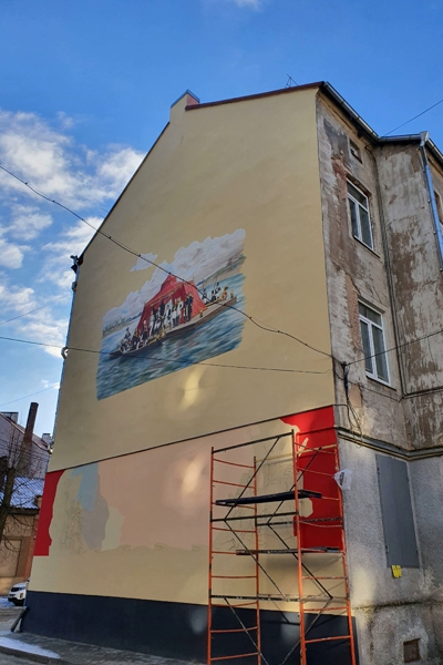 В Советске нарисовали граффити на тему Тильзитского мира (фото)