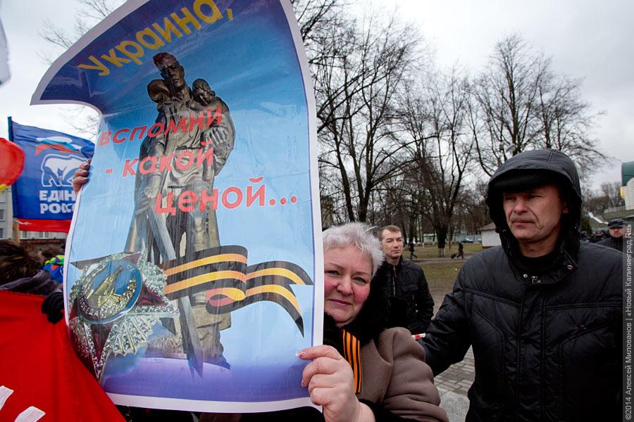 «Дежурный демагог взахлёб о чём-то врёт»: как в Калининграде митинговали за Крым (видео)
