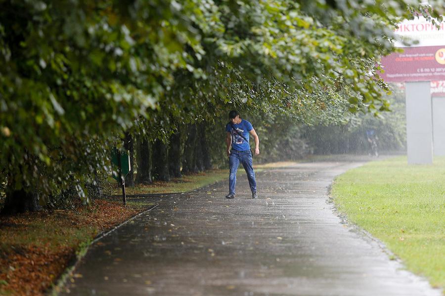 В Калининграде из-за дождя образовались пробки, на улицах случился потоп (фото)