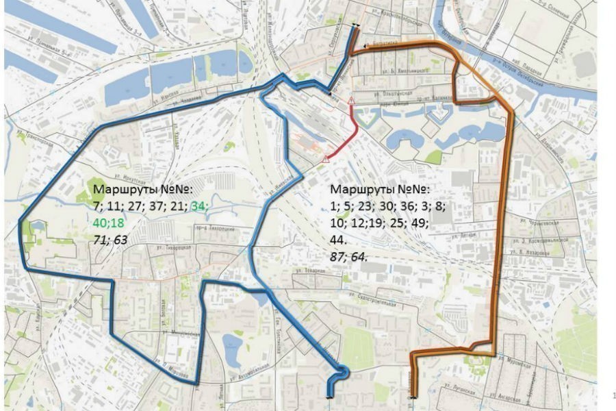 В воскресенье перекрывают ул. Киевскую в Калининграде