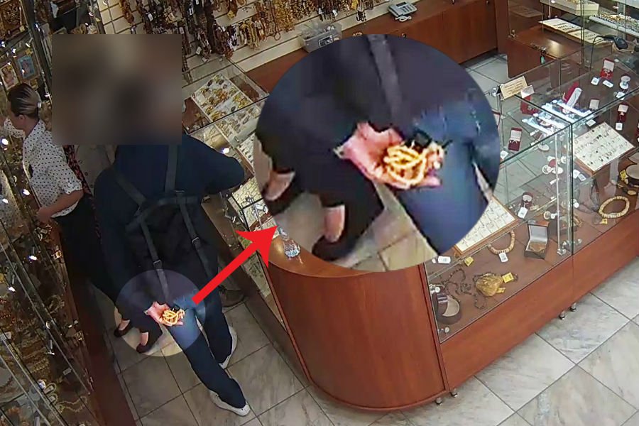 В Янтарном бизнесмен украл полутораметровые бусы из ювелирного салона (фото)
