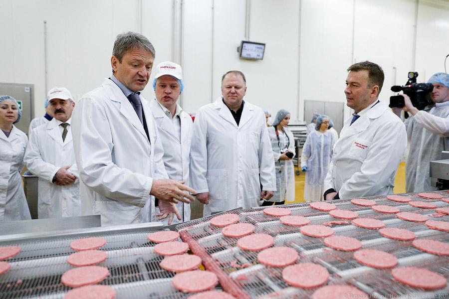 Галопом по котлетам: главе Минсельхоза РФ показали два завода в Калининграде