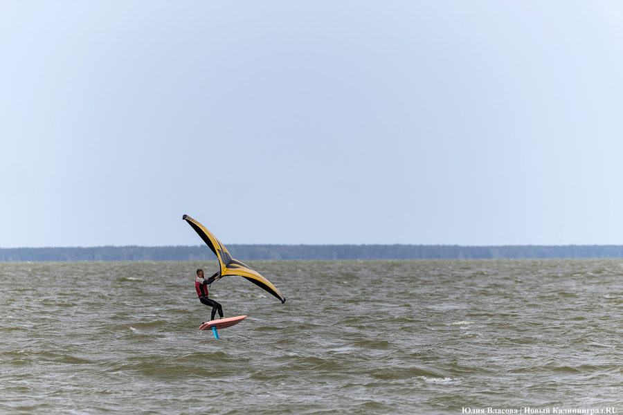 По воде против ветра: на Куршском заливе соревновались под кайтом и с крылом (фото)