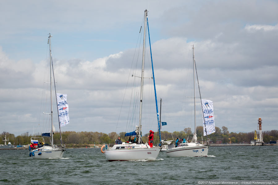 Венки на воде: яхтсмены в Балтийске почтили память погибших при штурме Пиллау