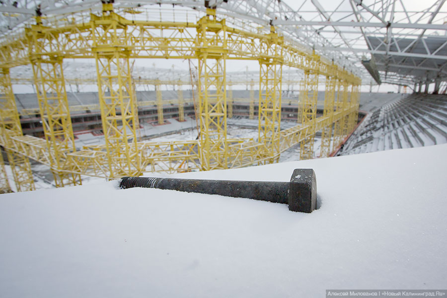 «Яркие, чёткие контуры»: каким увидел строящийся стадион в Калининграде Цуканов