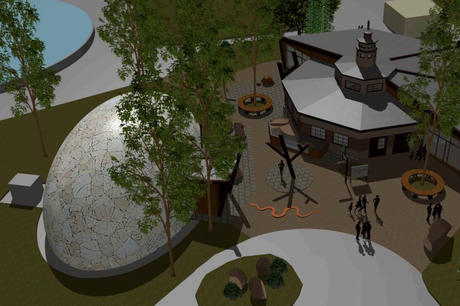 В зоопарке хотят построить павильон-яйцо (эскиз)