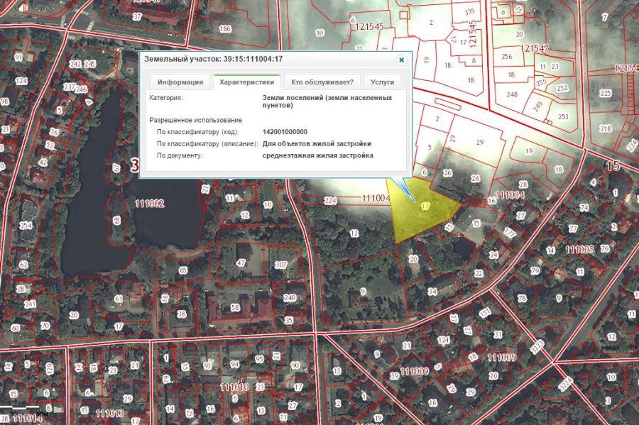 Участок на публичной кадастровой карте