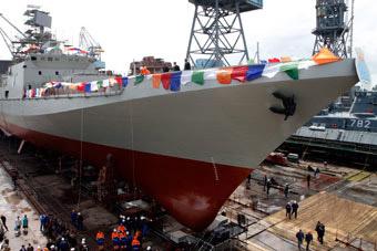 На "Янтаре" спущен третий фрегат для ВМС Индии