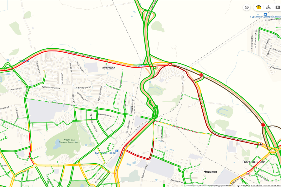 В Калининграде на Окружной образовалась 8-километровая пробка
