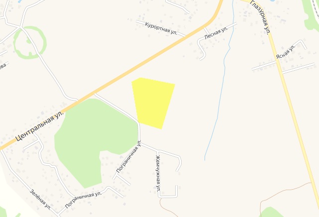 Жёлтым выделен участок под строительство. Изображение: roscadastr.com