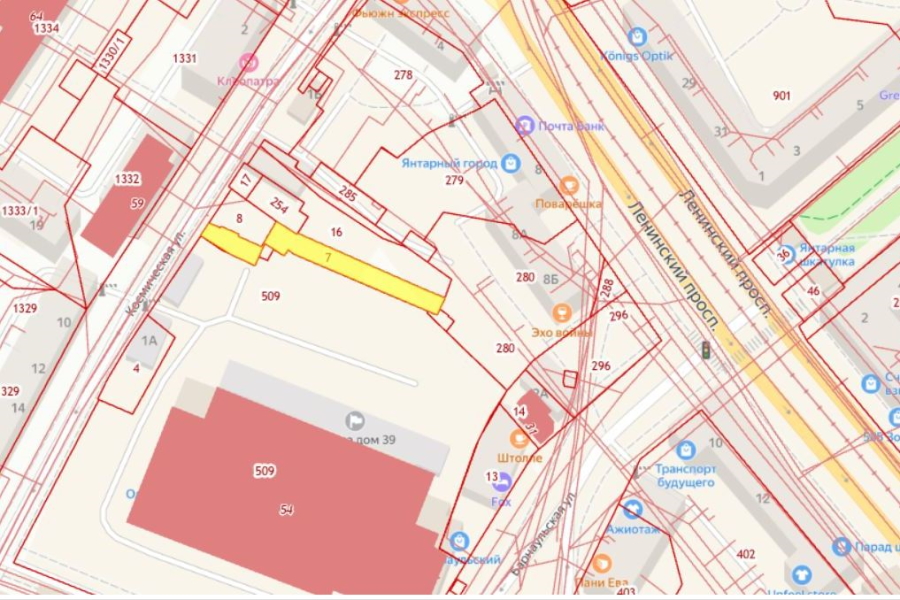 Снимок публичной кадастровой карты
