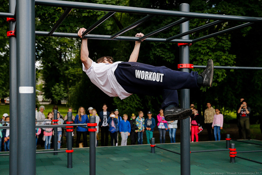 Воспитание улицей: как в Калининграде открывали площадку для воркаута