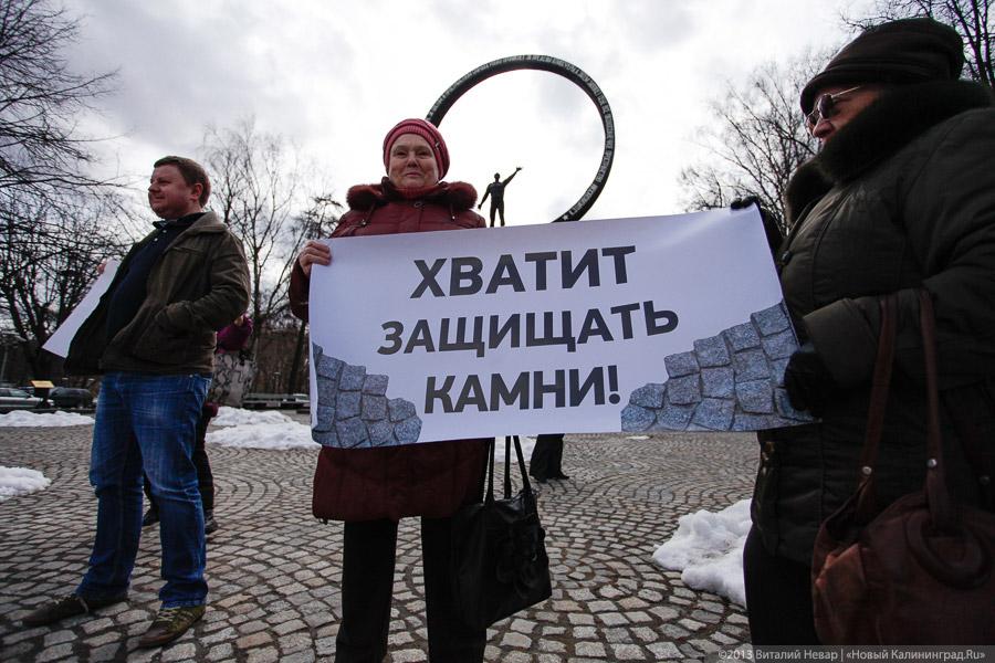 «Хватит защищать камни»: пикет «зелёных» в защиту «леса Теодора Кроне»