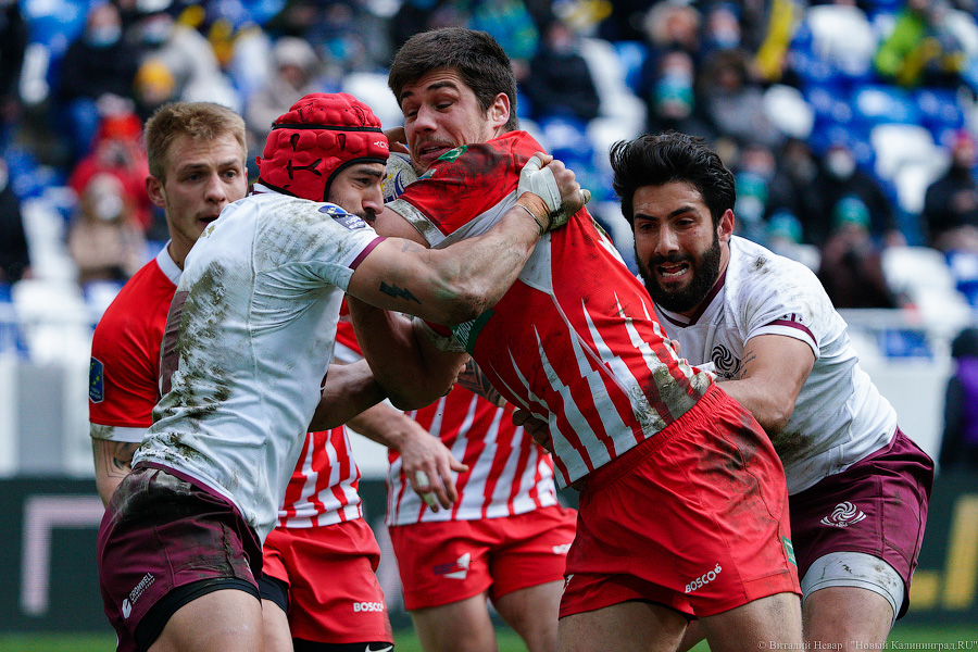 На стадионе «Калининград» снова сыграли в регби. Вот как Россия проиграла Грузии
