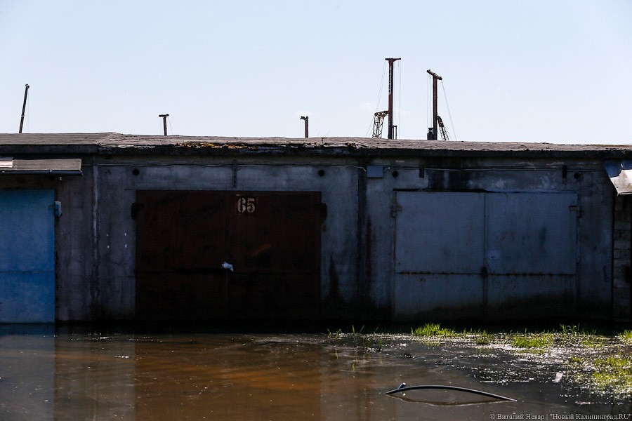 В Калининграде затопило гаражное общество на Острове около стадиона (фото)