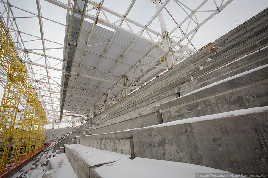 «Яркие, чёткие контуры»: каким увидел строящийся стадион в Калининграде Цуканов