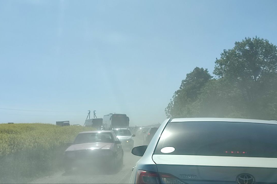 В Гвардейском районе на федеральной дороге из-за аварии перекрыто движение