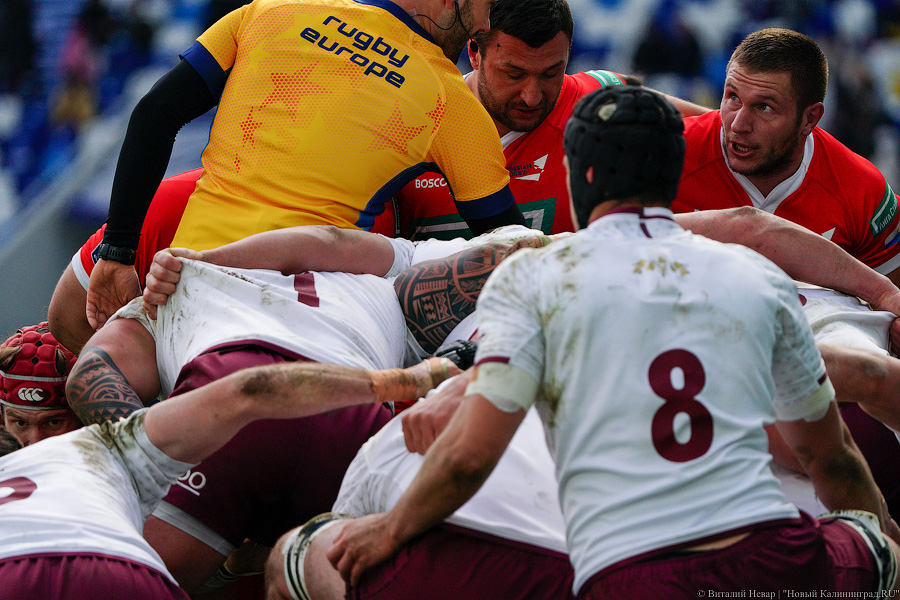 На стадионе «Калининград» снова сыграли в регби. Вот как Россия проиграла Грузии