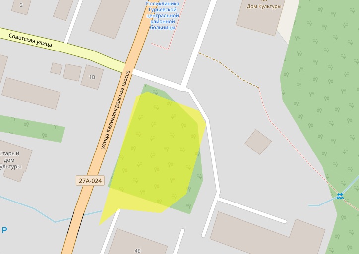 Участок, на котором планируют разместить объект (выделен жёлтым). Изображение: roscadastr.com