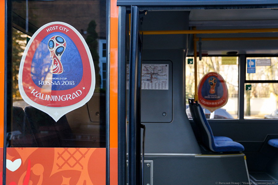 Верхом на трёхглазой змее: на калининградские автобусы нанесли символику ЧМ