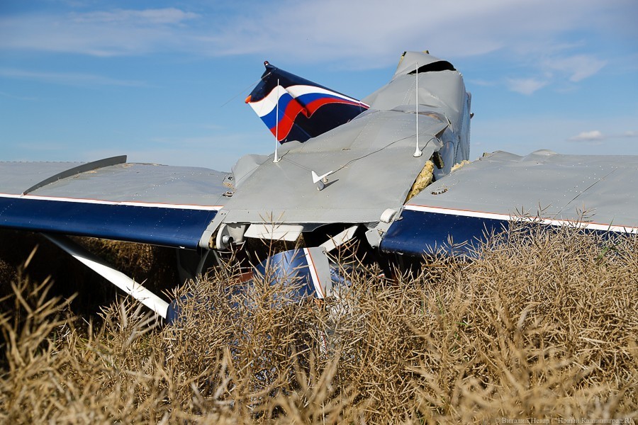 Авария спортивного самолёта под Калининградом. Фоторепортаж НК