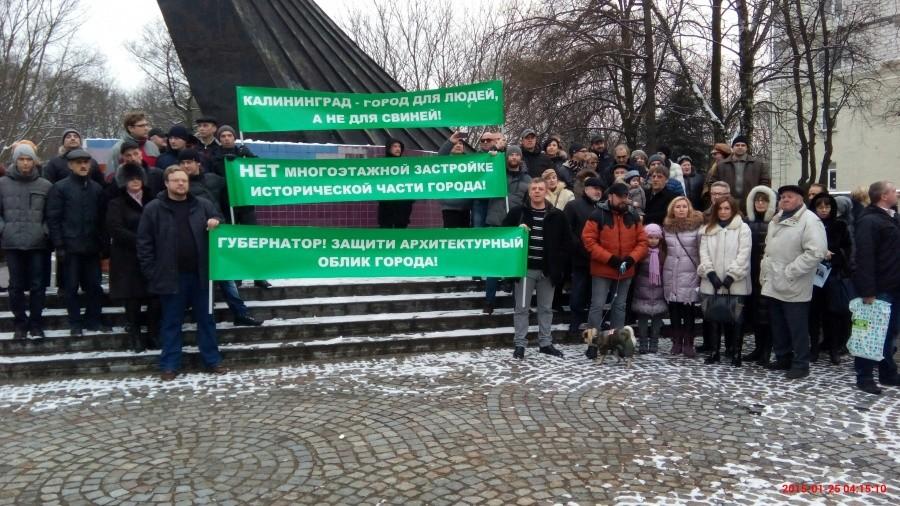 «Город не для свиней»: в Калининграде протестовали против застройки центра