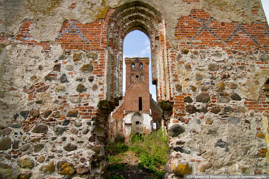«А денег нет»: в переданной РПЦ кирхе 14-го века в Храброво валяются человеческие кости