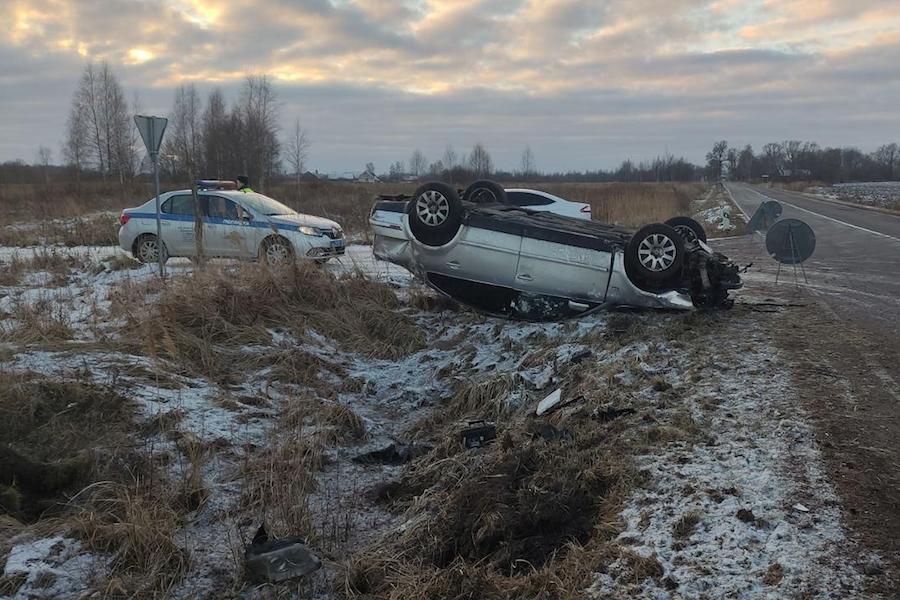 Под Краснознаменском перевернулся «Фольксваген» (фото)