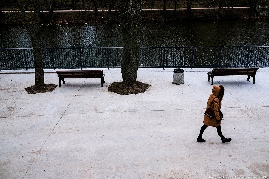Бетон и пустота: в Калининграде завершается благоустройство Нижнего озера (фото)
