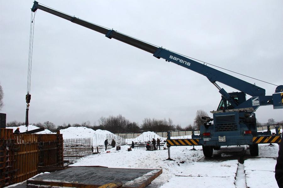 Строительство детсада в Черняховске, 26 января 2015 года. Фото пресс-службы министерства образования