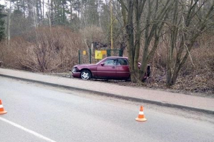 В Светлогорске «Мерседес» вылетел с дороги в дерево, пострадала женщина (фото)