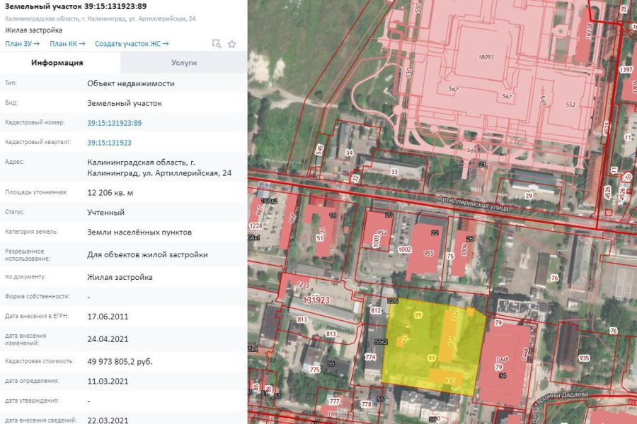 Структура «Сэтл Групп» предложила за землю Корпорации развития на Артиллерийской 416 млн