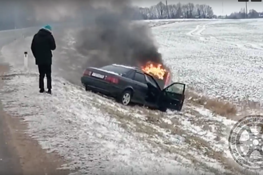 Опубликовано видео «огненного ДТП» под Гусевом (видео)