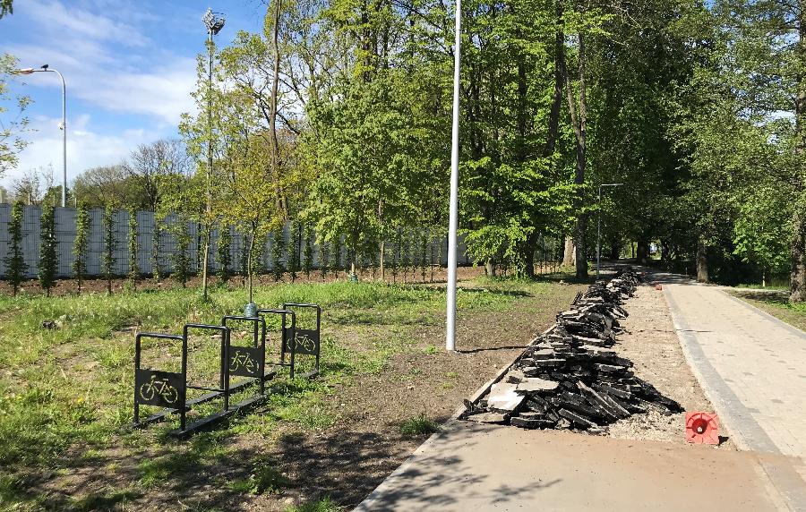 В Калининграде в Южном парке снова демонтируют новую дорожку (фото)
