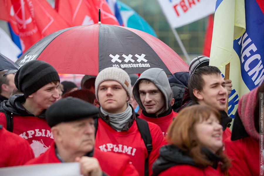 Под флагом СССР: как в Калининграде поддержали вступление Крыма в состав РФ