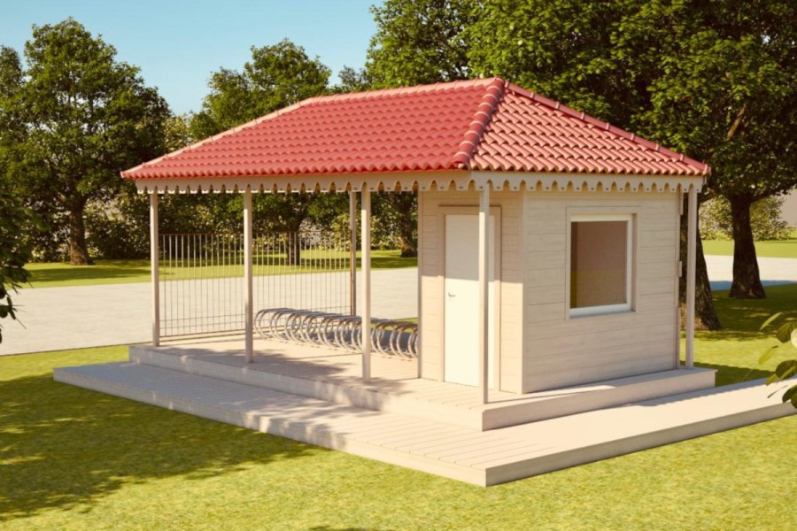 В Зеленоградске хотят установить крытые пункты для парковки велосипедов и самокатов (эскиз)