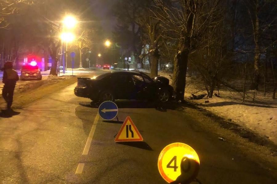 В Калининграде «Додж» врезался в дерево (фото)